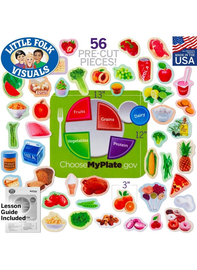 Little Folk Visuals My Plate Precut Flannel/Felt Board Figures, 56 Pieces Set