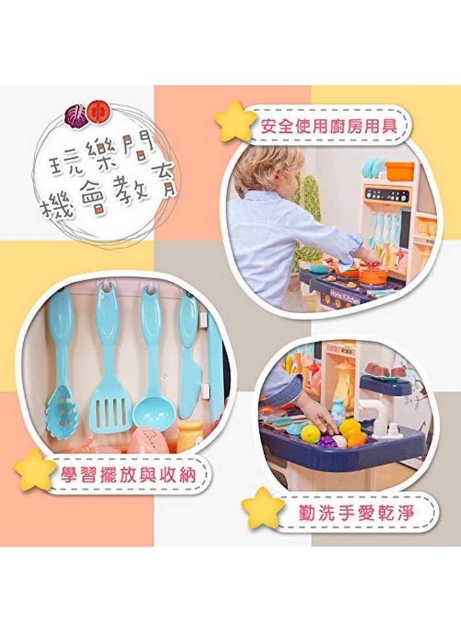 VBE® Plastic 36 Pcs Toy Kitchen Sets, Simulated Spray Kitchen Toys, Kids Kitchen Pretend Play Set, Play Cooking Set, Multicolour