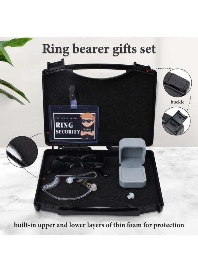 Keymall Ring Bearer Wedding Ring Security Box Include Special Agent ID Card Shades Ring Box For Kids Ring Bearer Proposal Gift (Set A)