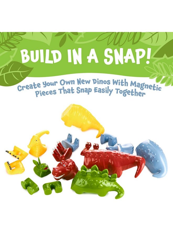Magnetic Mix or Match Dinosaurs Toy Play Set, 15 Pieces