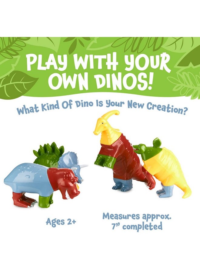 Magnetic Mix or Match Dinosaurs Toy Play Set, 15 Pieces