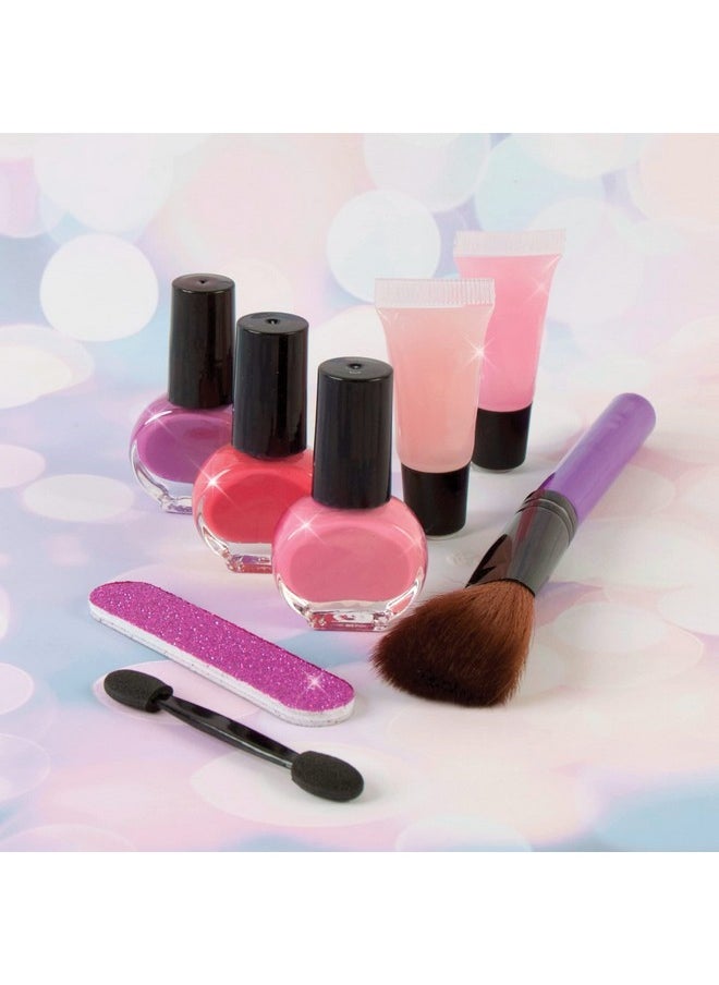 Make It Real: Glam Makeup Set - 10 Piece Travel Hard Case, Tweens & Girls, All-in-One Cosmetic & Beauty Kit, Includes Instrumental Dream Guide for Inspiration, Nails-Lips-Face, Kids Ages 8+