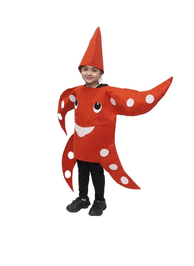Kaku Fancy Dresses Polyester Star Fish Cutout For Kids, Water Animal Costume For Boys & Girls (Freesize/Only Cutout With Cap), Multicolor