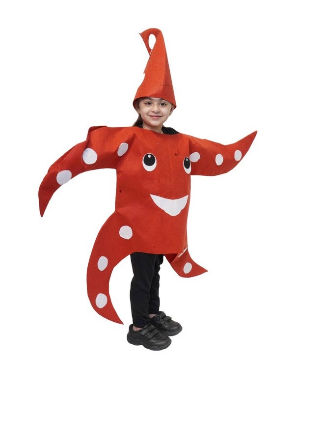 Kaku Fancy Dresses Polyester Star Fish Cutout For Kids, Water Animal Costume For Boys & Girls (Freesize/Only Cutout With Cap), Multicolor