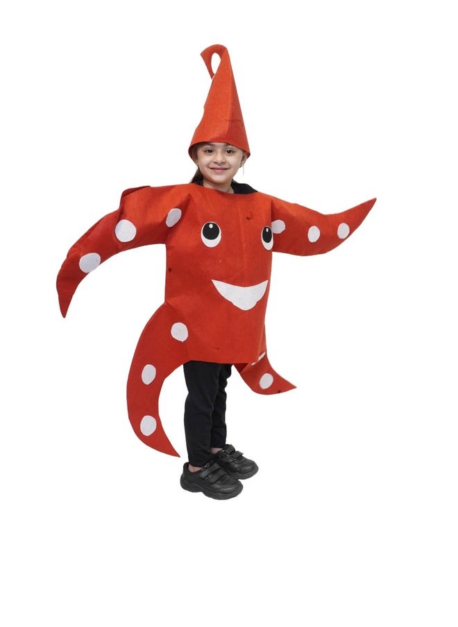 Kaku Fancy Dresses Polyester Star Fish Cutout For Kids, Water Animal Costume For Boys & Girls (Freesize/Only Cutout With Cap), Multicolor