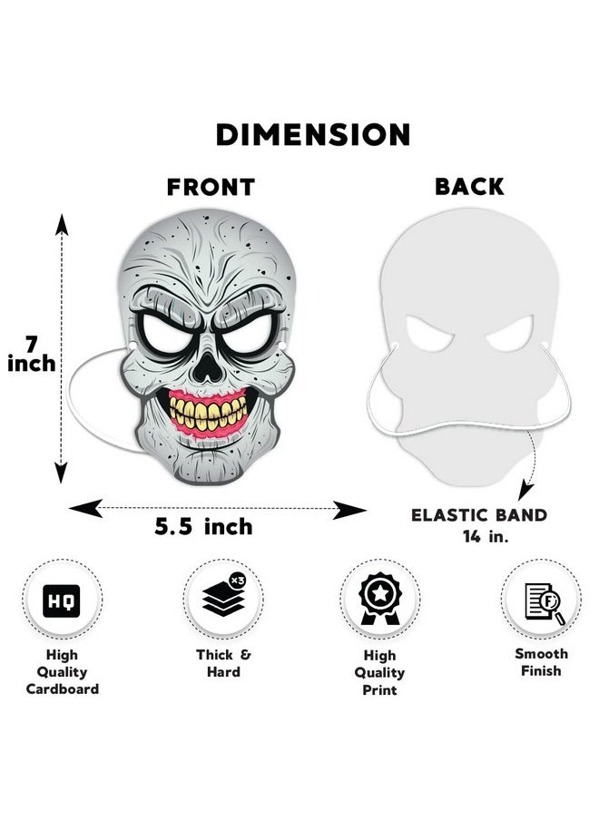 Festiko® Halloween Theme Face Masks (30 Pcs), Halloween Theme Party Supplies, Return Gifts for Kids, Halloween Theme Party Items,Scal Face Masks For Kids