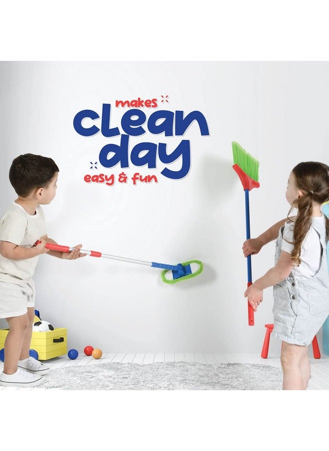 Play22 Kids Cleaning Set 4 Piece - Toy Cleaning Set Includes Broom, Mop, Brush, Dust Pan - Toy Kitchen Toddler Cleaning Set is A Great Toy Gift for Boys & Girls