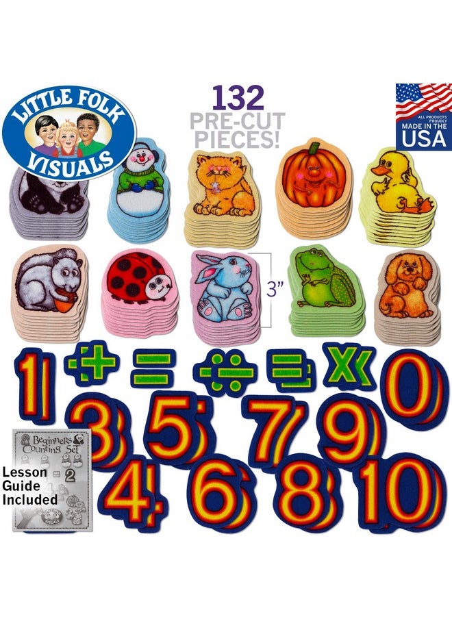 Little Folk Visuals Beginner's Counting Set Precut Flannel/Felt Board Figures, 132 Pieces Set