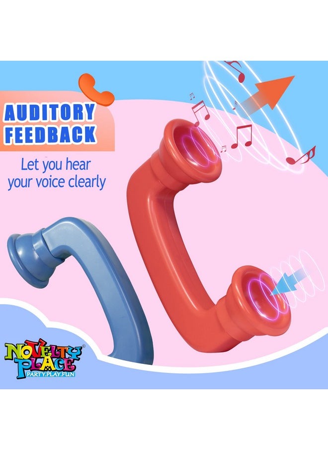 Novelty Place 2 Pack Whisper Phones Speech Therapy Toys for Reading & Auditory Feedback - Improve Fluency, Comprehension & Pronunciation- Hear Myself Sound Phone - Blue and Red, Large