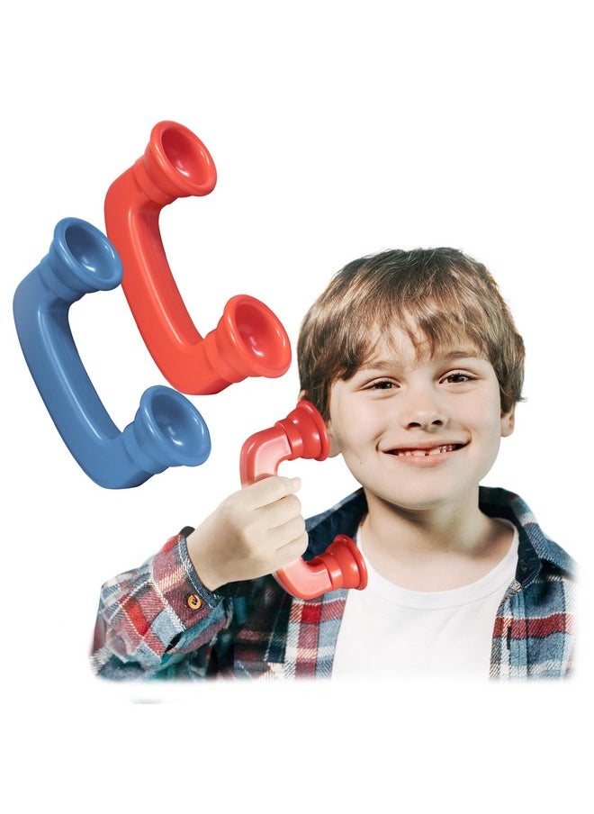 Novelty Place 2 Pack Whisper Phones Speech Therapy Toys for Reading & Auditory Feedback - Improve Fluency, Comprehension & Pronunciation- Hear Myself Sound Phone - Blue and Red, Large
