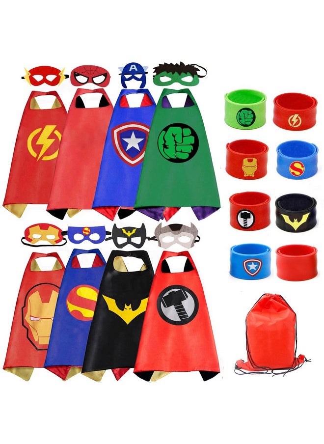 RioRand Superhero Capes for Kids,Superhero Costume for Boys Birthday Party Supplies,Christmas Halloween for 3-10 Year Old 8-PACK