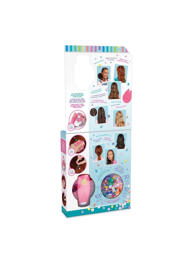 Make It Real Snap N' Glam Hair Styling Set - Create Unique Styles with 100 Reusable Bead Clips, Gems & Accents - Great for All Hair Types - Easy to Use, Remove, and Reuse - Fun Gift for Girls Ages 8
