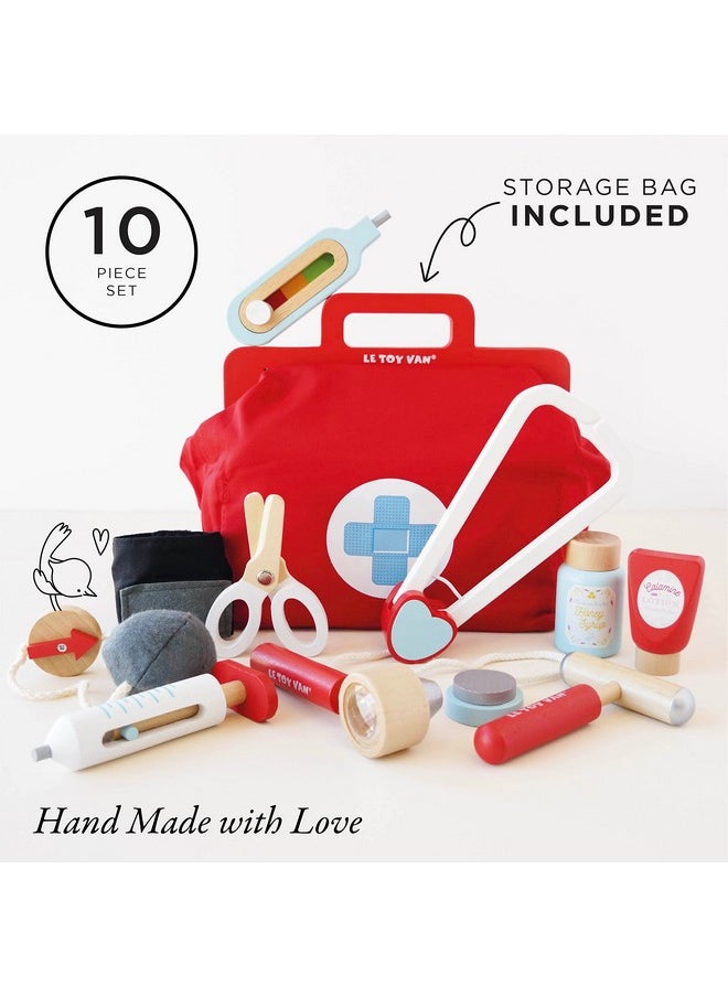 Le Toy Van - Kids Wooden Educational Pretend Play Honeybake Doctor's Medical Play Set Kit | Kids Pretend Play Role Play For Boys And Girls | 3 Year Old +, 8.66