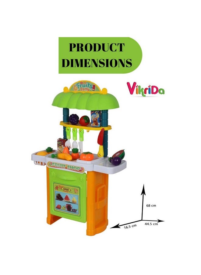 VikriDA Great Funny 37Pcs Fruit Game Toy for Kids Realistic Sliceable Fruits Cutting Play Toy