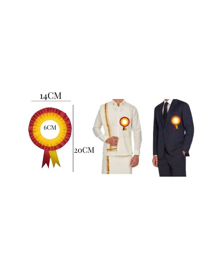 NEXGEN Trends Double Line - Satin Badge for Event,Party, and Conference (Pack of 20) (Red-Yellow)