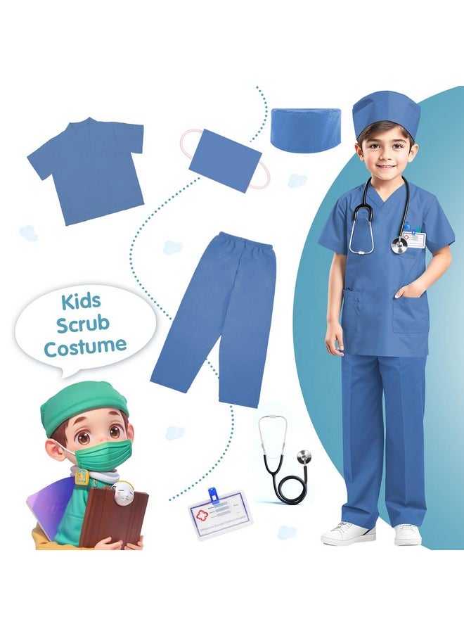 RioRand Doctor Costume for Kids,Toddler Nurse Scrubs with Accessories Christmas Dress Up Cosplay For Boys Girls 3-11 Years
