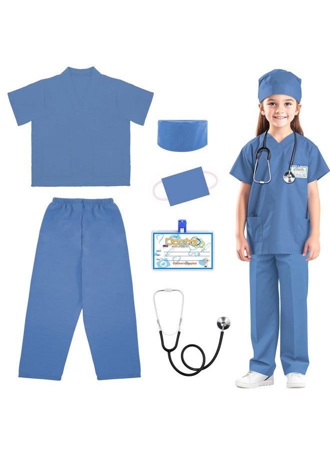 RioRand Doctor Costume for Kids,Toddler Nurse Scrubs with Accessories Christmas Dress Up Cosplay For Boys Girls 3-11 Years