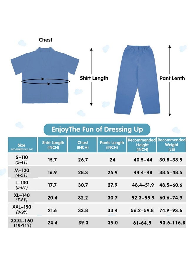 RioRand Doctor Costume for Kids,Toddler Nurse Scrubs with Accessories Christmas Dress Up Cosplay For Boys Girls 3-11 Years