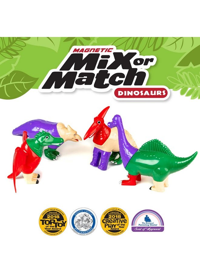POPULAR PLAYTHINGS Magnetic Mix or Match Dinosaurs Toy Play Set, 12 Pieces