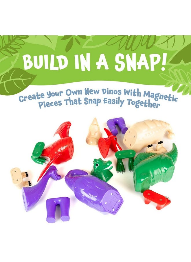 POPULAR PLAYTHINGS Magnetic Mix or Match Dinosaurs Toy Play Set, 12 Pieces