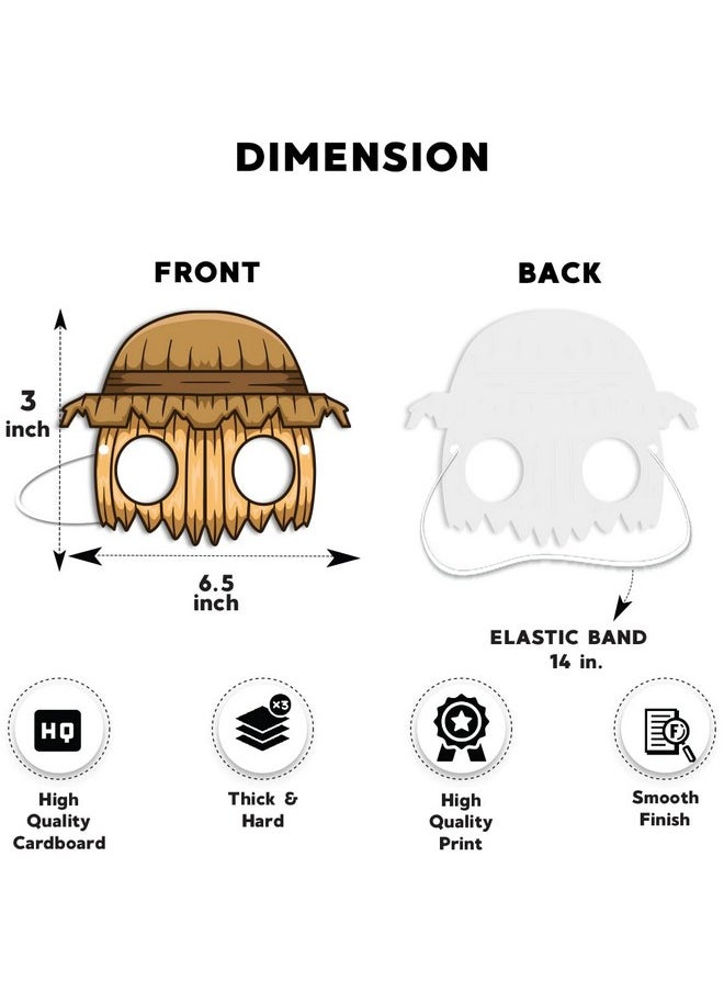 Festiko® Halloween Theme Eye Masks (48 Pcs), Halloween Theme Party Supplies, Return Gifts for Kids, Halloween Theme Party Items,Scarecrow Eye Masks for Kids