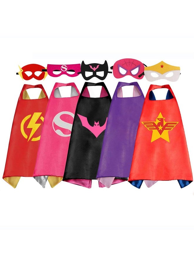 RioRand Kids Superhero Capes Set Toys for Boys Girls Party Supplies Christmas Halloween Cosplay 5PCS