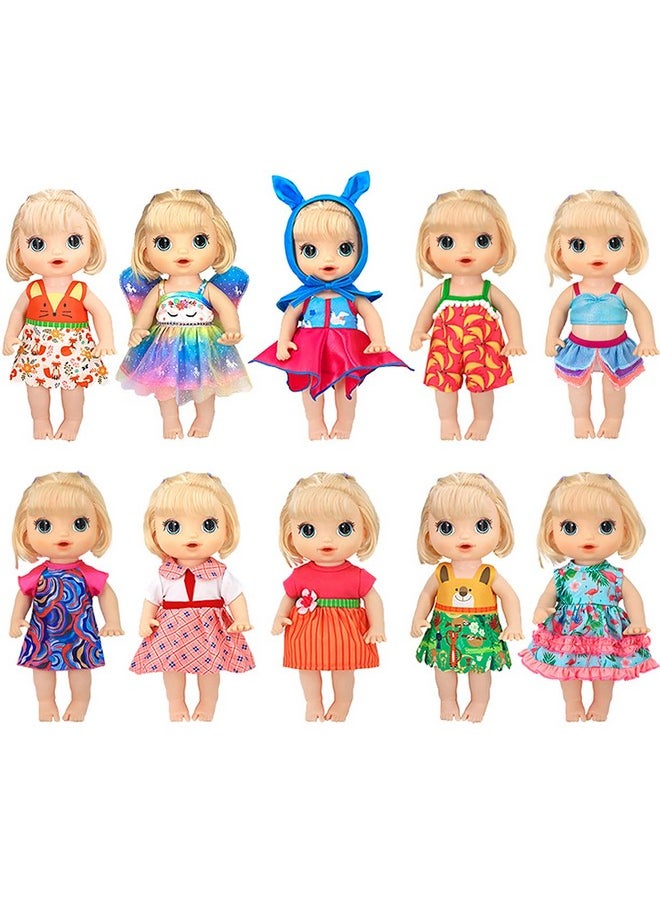 ebuddy 10 Sets Baby Doll Clothes Outfit Dress for 10 Inch Baby Dolls 12 Inch Baby Dolls 14 to 14.5 Inch Dolls(Fashion Sets)