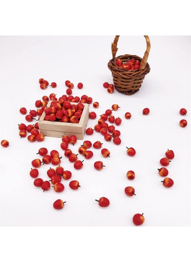 SXFSE Dollhouse Decoration Accessories, 1:12 Dollhouse 10 Pcs Farm Props Kitchen Miniature Food Play Fruit Set (Red Apple)