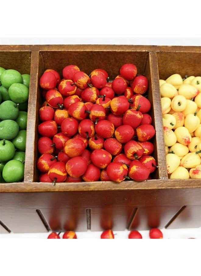 SXFSE Dollhouse Decoration Accessories, 1:12 Dollhouse 10 Pcs Farm Props Kitchen Miniature Food Play Fruit Set (Red Apple)