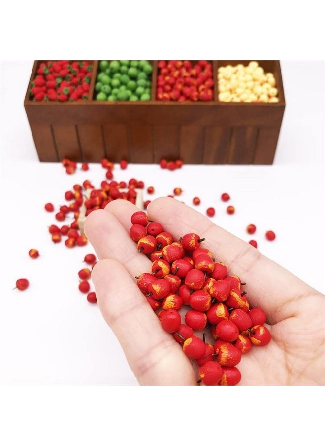 SXFSE Dollhouse Decoration Accessories, 1:12 Dollhouse 10 Pcs Farm Props Kitchen Miniature Food Play Fruit Set (Red Apple)