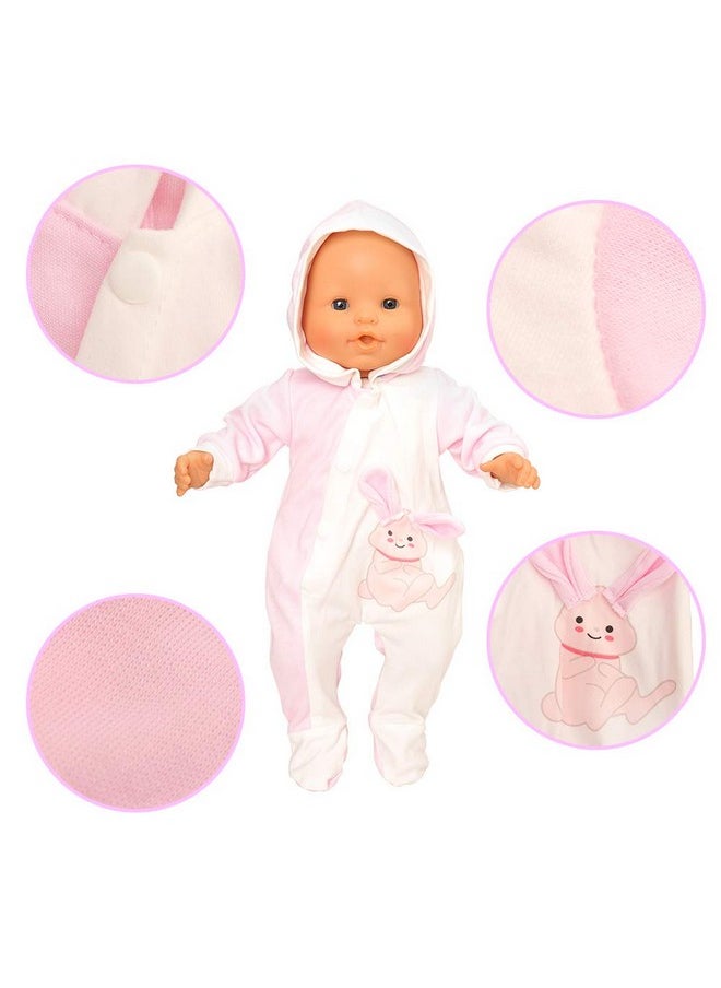 Miunana 5 PCS 16-18 inch Baby Doll Clothes Outfit Pajamas for Baby Doll Clothes, 17 Inch Doll and for 18 Inch Girl Doll Outfits 2 Years Old Baby Doll