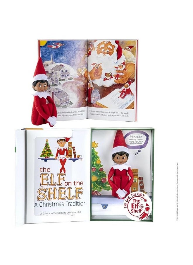 The Elf on the Shelf® Brown Eyed Girl with Claus Couture Collection® Gifts & Glamour Party Dress