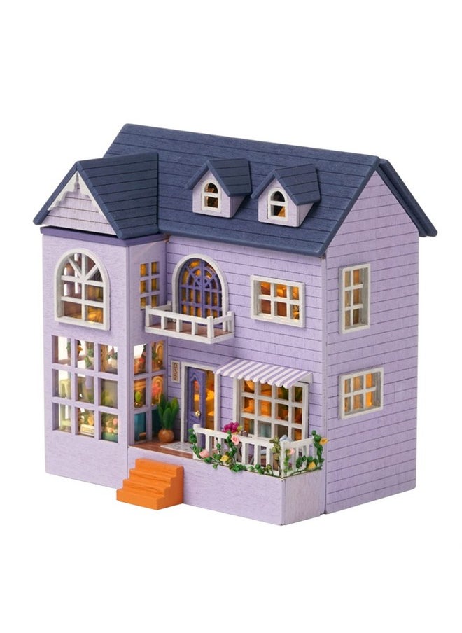 Flever Dollhouse Miniature DIY House Kit Creative Room with Furniture for Romantic Valentine's Gift (Happy House)