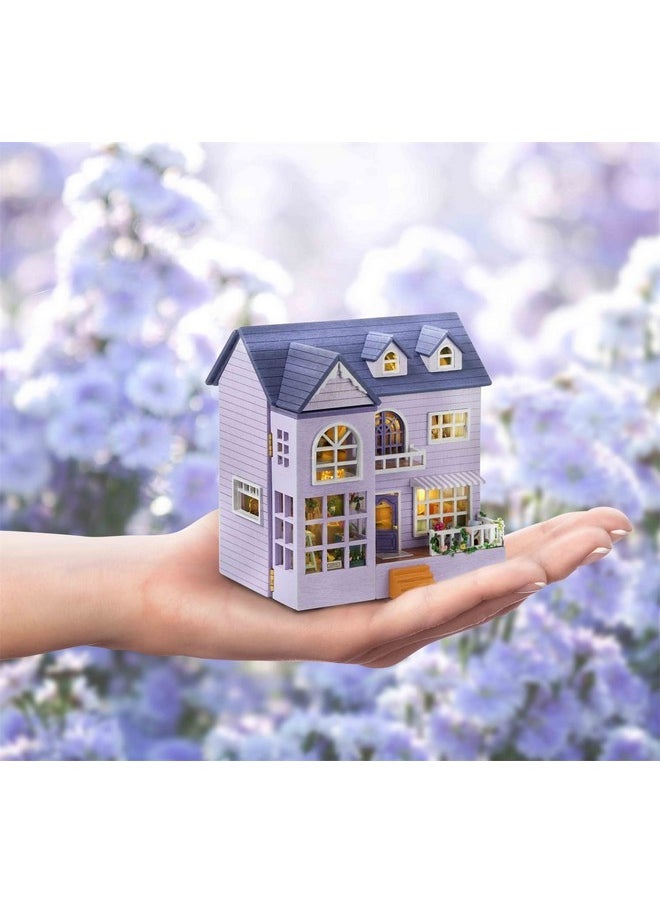 Flever Dollhouse Miniature DIY House Kit Creative Room with Furniture for Romantic Valentine's Gift (Happy House)