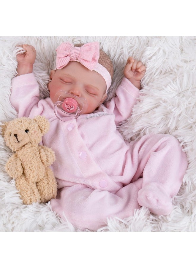 Aori Reborn Baby Dolls-18 Inch Lifelike Realistic Newborn Girl Dolls with Feeding Kit, Great Gift for Kids and Grandma