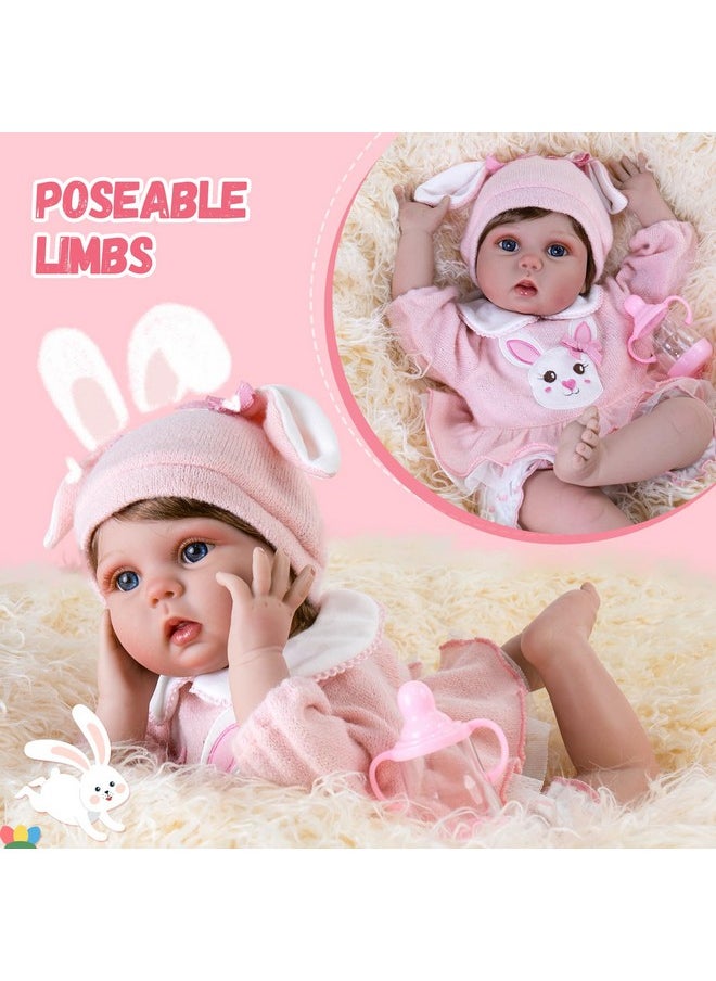 Aori Reborn Baby Dolls - Lifelike Girl Doll, Realistic Newborn Baby Doll with Feeding Toy, Gift Set for Kids 3+