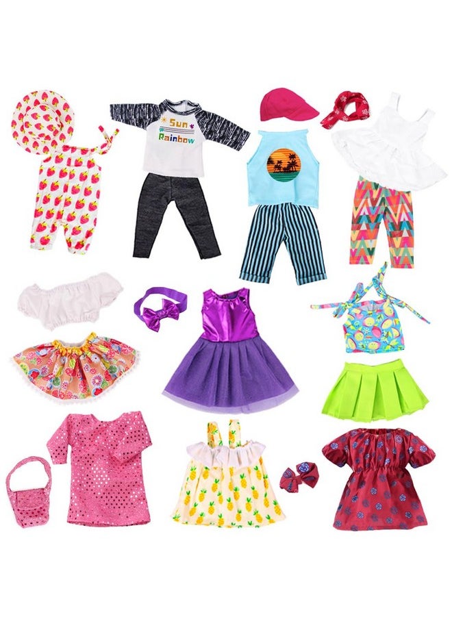 ebuddy 10 Sets 18 Inch Doll Clothes 18 Inch Doll Clothes and Accessories Fit for 18 inch Dolls 18 Inch Girl Doll