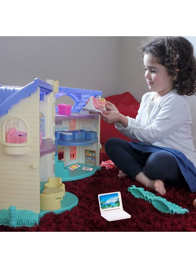 Haomian 5 Pcs/Set Dollhouse Mini Laptops/Phone,Scene Miniatures Computers Mobiles Phones Simulation Mini Toy Craft for Doll House Decoration,1:12 Scale Dolls House Furniture Doll Accessories