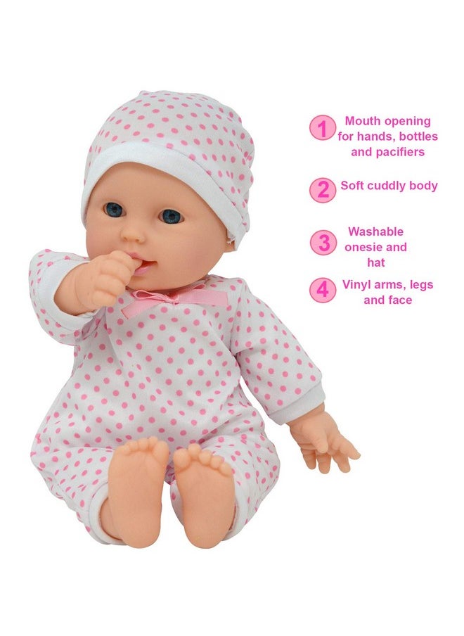 11 inch Soft Body Hispanic Newborn Baby Doll in Gift Box - Doll Pacifier Included