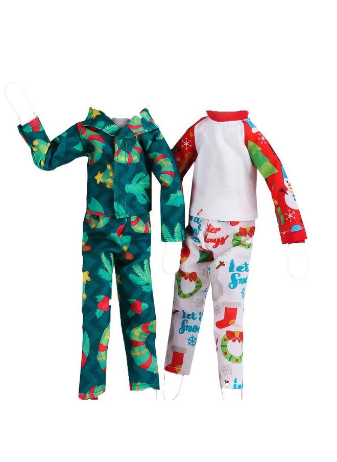 YAMASO ELF Doll Sleepwear Sets 2pcs Pajamas (Green+Red)