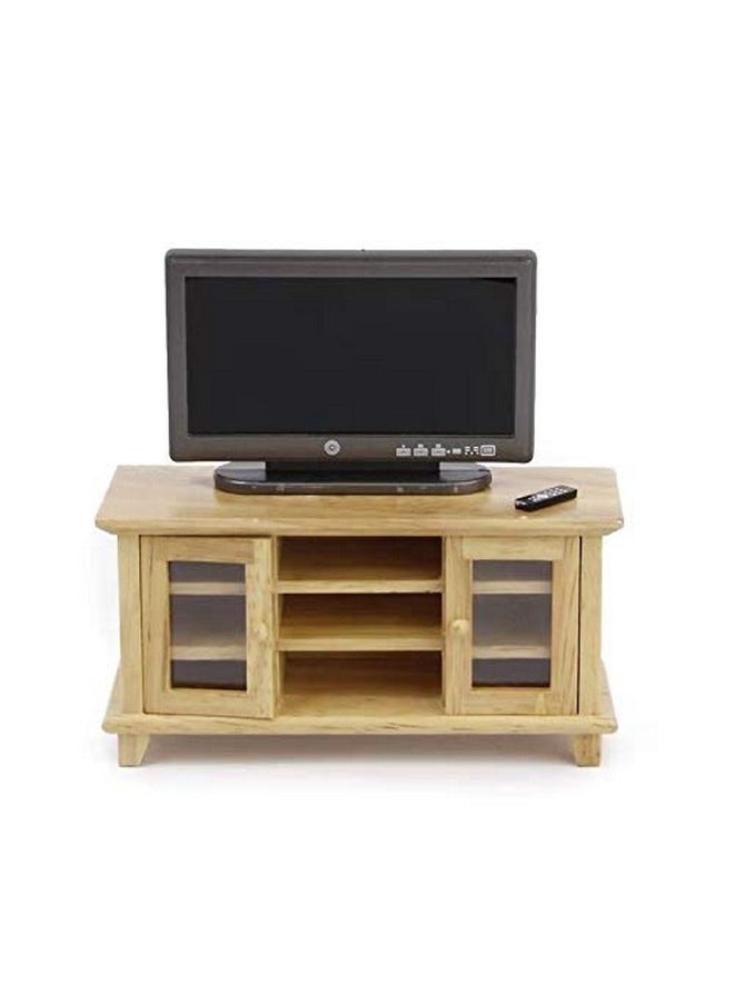 SXFSE Dollhouse TV Cabinet, 1:12 Scale Dollhouse Accessories Miniature Furniture Decor Model, Kids Play Toy