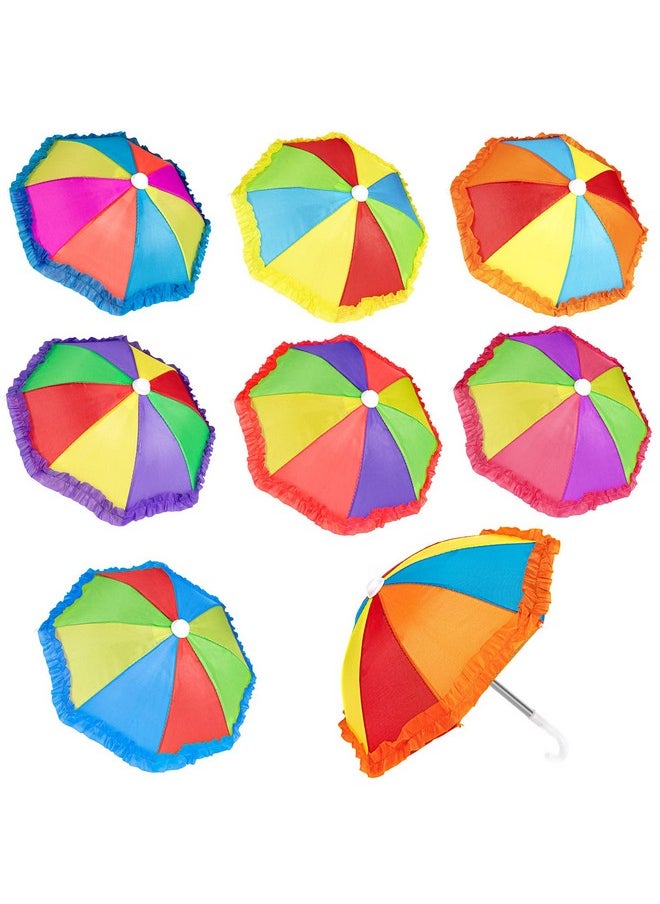 FFNIU 8Pcs Mini Umbrellas for Doll, Doll Umbrella, Mini Umbrella for Decroation, Miniature Toy Umbrella, Mini Toy Umbrella for Kids, Festival Present, Party Decroation, Photograph