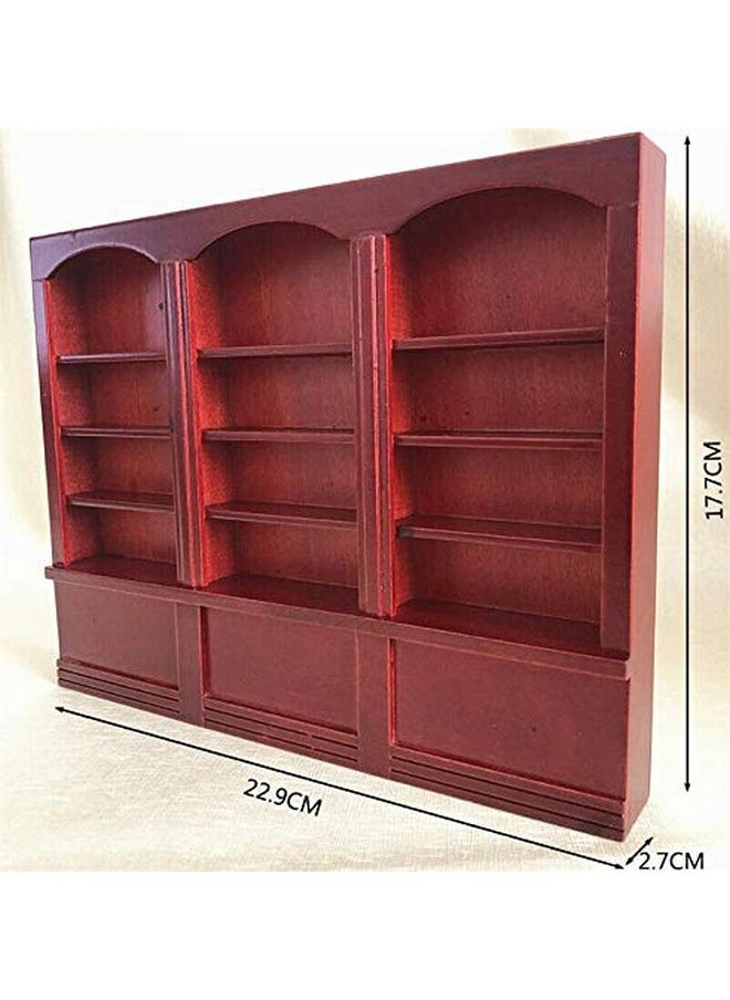 EatingBiting 1:12 Mini Miniature Furniture Wooden Display Cabinet Bookcase Book Shelf Cabinet Wardrobe Model for Fairy Garden