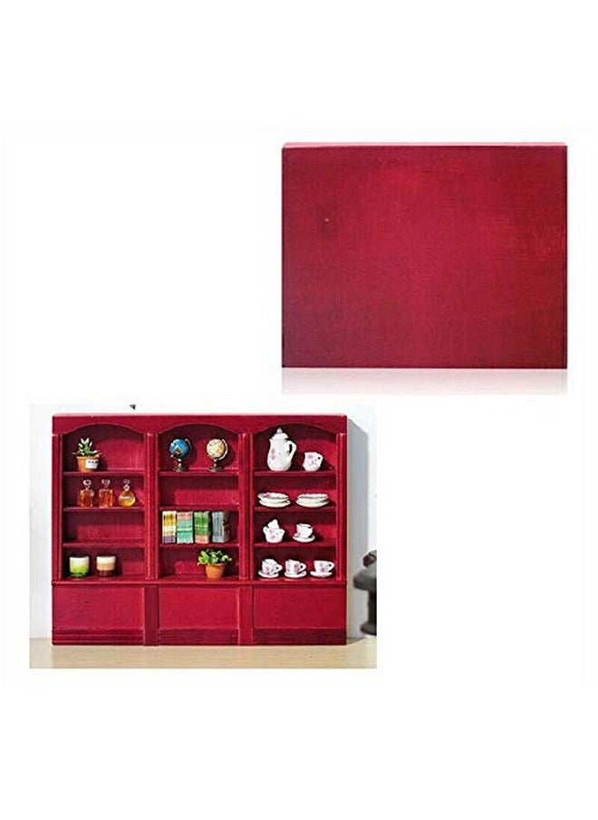 EatingBiting 1:12 Mini Miniature Furniture Wooden Display Cabinet Bookcase Book Shelf Cabinet Wardrobe Model for Fairy Garden