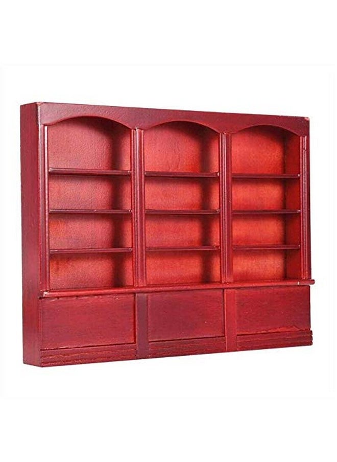 EatingBiting 1:12 Mini Miniature Furniture Wooden Display Cabinet Bookcase Book Shelf Cabinet Wardrobe Model for Fairy Garden