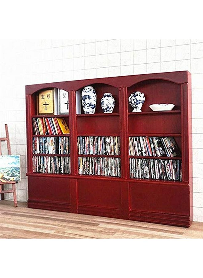 EatingBiting 1:12 Mini Miniature Furniture Wooden Display Cabinet Bookcase Book Shelf Cabinet Wardrobe Model for Fairy Garden