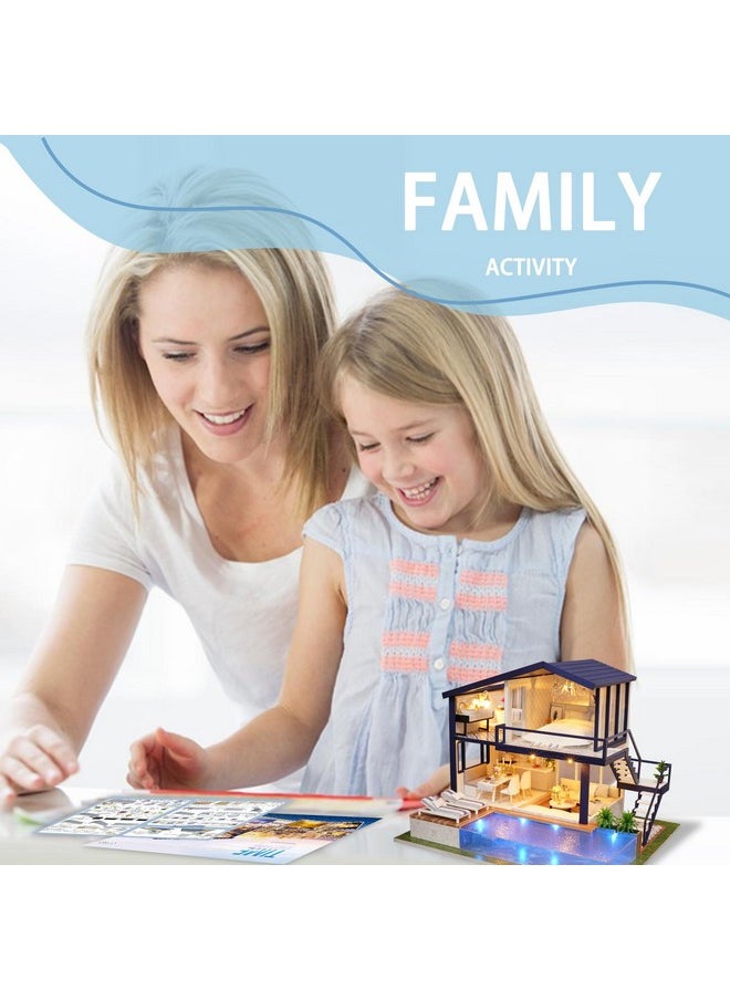Flever Dollhouse Miniature DIY House Kit Manual Creative with Furniture for Romantic Artwork Gift (Perfect Time Apartment)