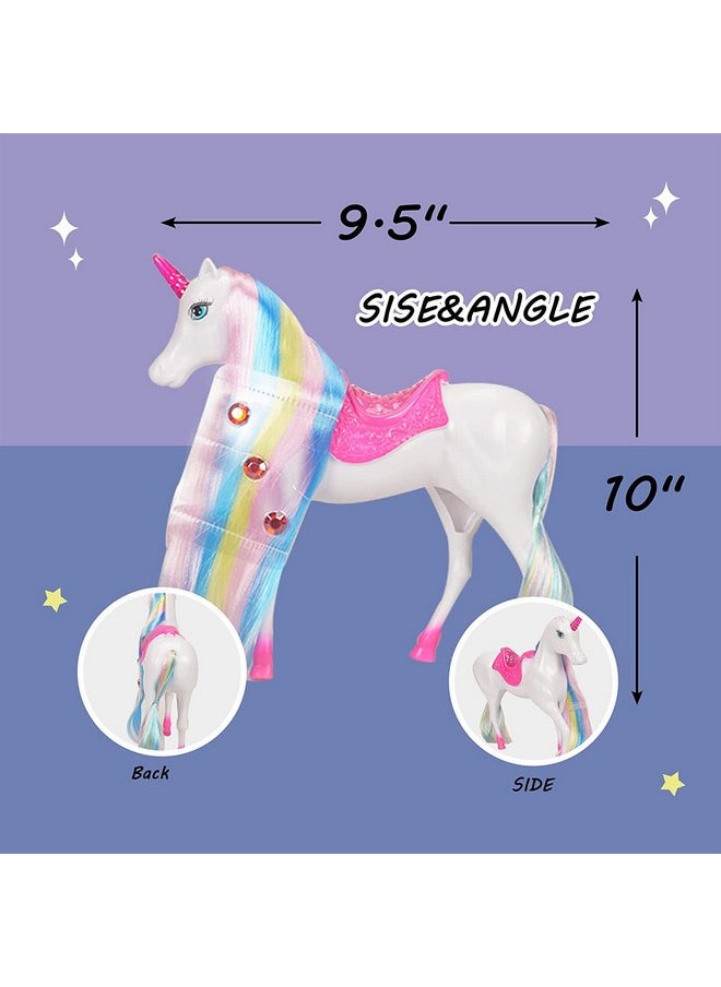BETTINA Magical Lights Unicom and Princess Doll, Horse Toys Playset, Unicorn Toys Princess Gifts for 3 to 7 Year Olds Girls Kids