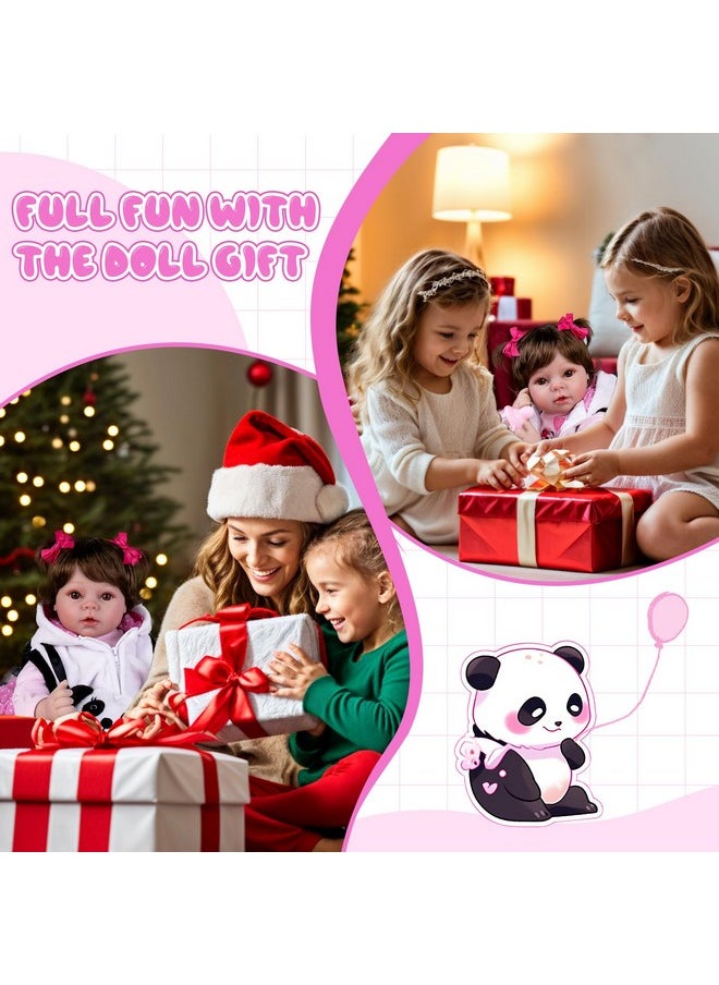Aori Reborn Baby Dolls - Realistic Baby Doll 22 inch Lifelike Newborn Baby Girl Doll with Panda Theme Gift Set