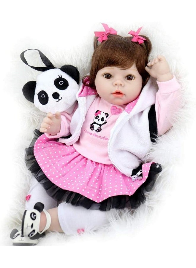 Aori Reborn Baby Dolls - Realistic Baby Doll 22 inch Lifelike Newborn Baby Girl Doll with Panda Theme Gift Set